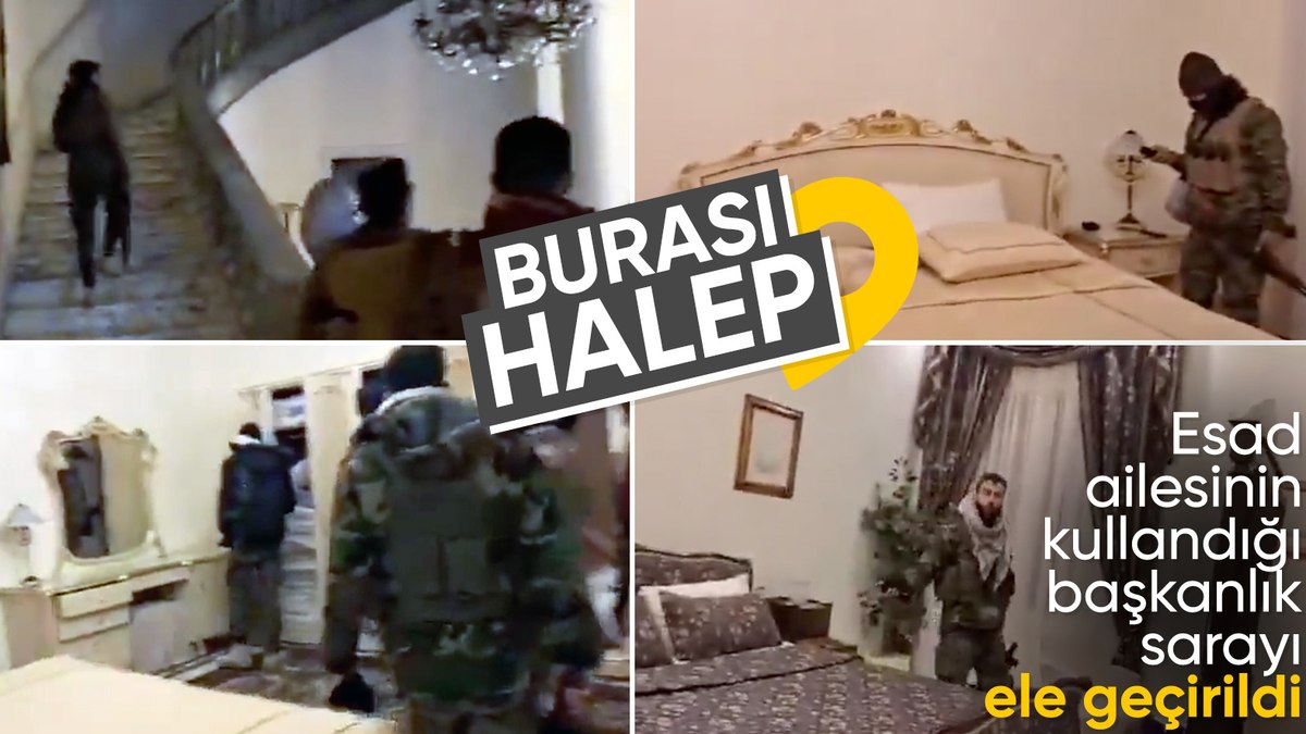 Halep’i ele geçiren muhalifler, Esad Ailesi’nin yaşadığı saraya girdi