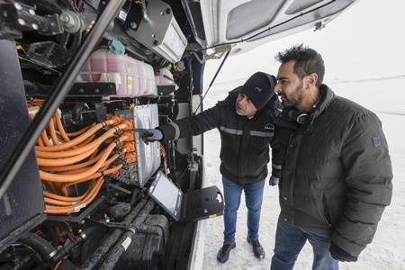 man otobüs zorlu kış koşulları