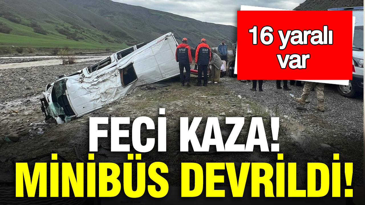 Minibüs dere yatağına devrildi: 16 yaralı var
