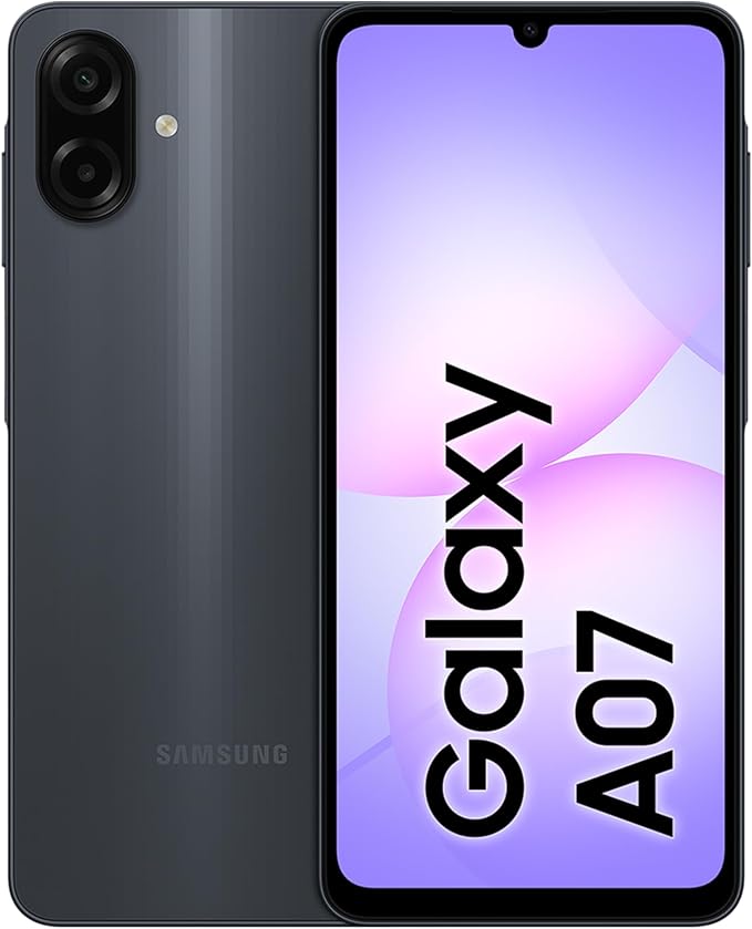 Samsung Galaxy A07 LTE, Android Akıllı Telefon, 4GB RAM, 128GB Hafıza, Siyah, Büyük Ekran, 6 nm işlemcisiyle (Samsung Türkiye Garantili)
