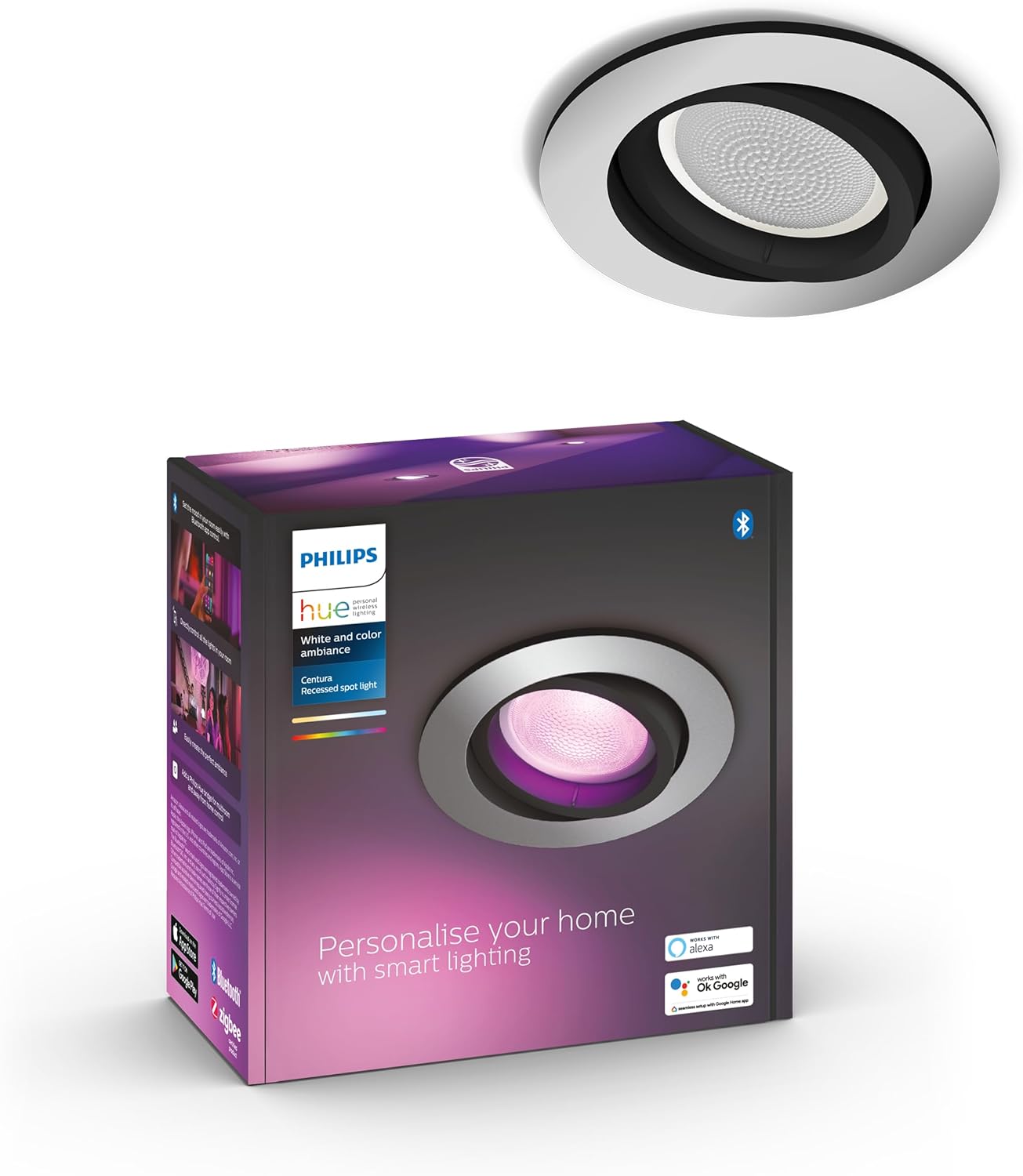 Philips Hue Centura Akıllı Gömme Spot 1x4.2W (Alüminyum)