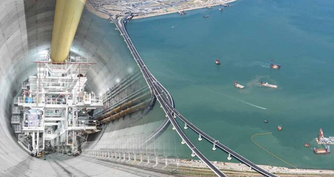 2 yapay ada kullanarak denizin altına 6 kilometrelik tünel yaptılar
