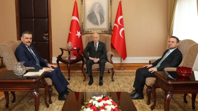 Bakanlar Akın Gürlek ile Mustafa Çiftçi’den Bahçeli’ye ziyaret: Milli meselelerde ferasetli duruş sergiliyor