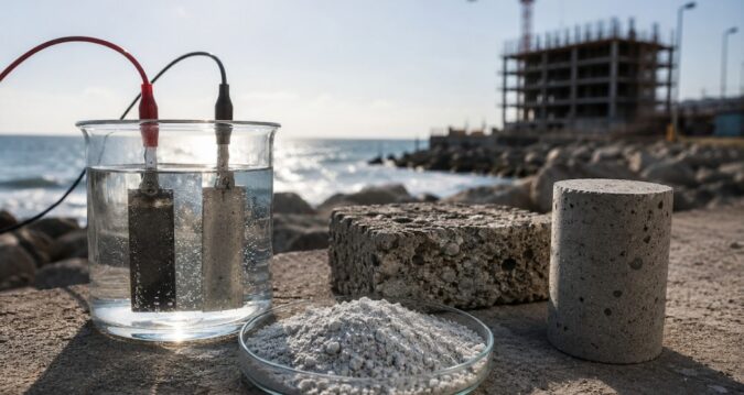 Deniz suyuna elektrik vererek betona alternatif geliştirdiler
