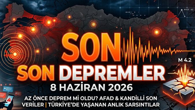 SON DAKİKA DEPREM Mİ OLDU? 8 Haziran 2026 Son Depremler Listesi: Az Önce Nerede, Kaç Büyüklüğünde Deprem Oldu? AFAD ve Kandilli Ekranı