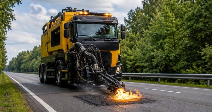 Yollardaki çukurları dakikalar içinde yok ediyor