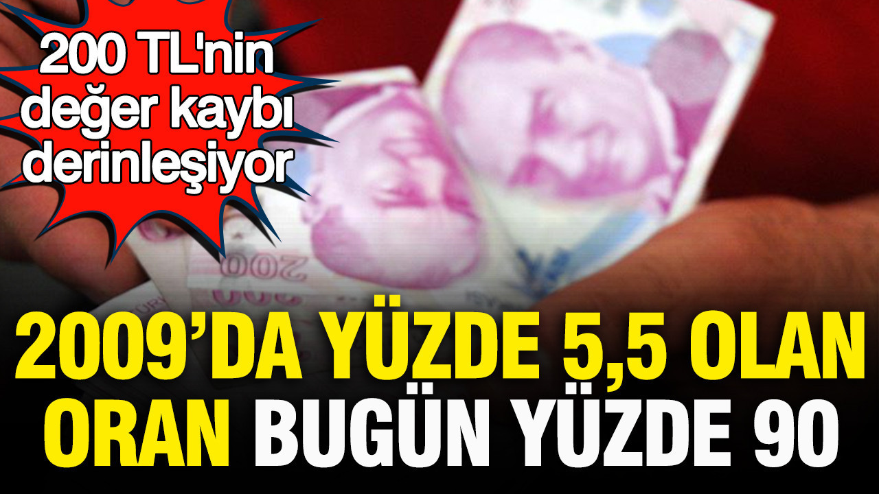 200 TL’nin değer kaybı derinleşiyor: 2009’da yüzde 5,5 olan oran, bugün yüzde 90