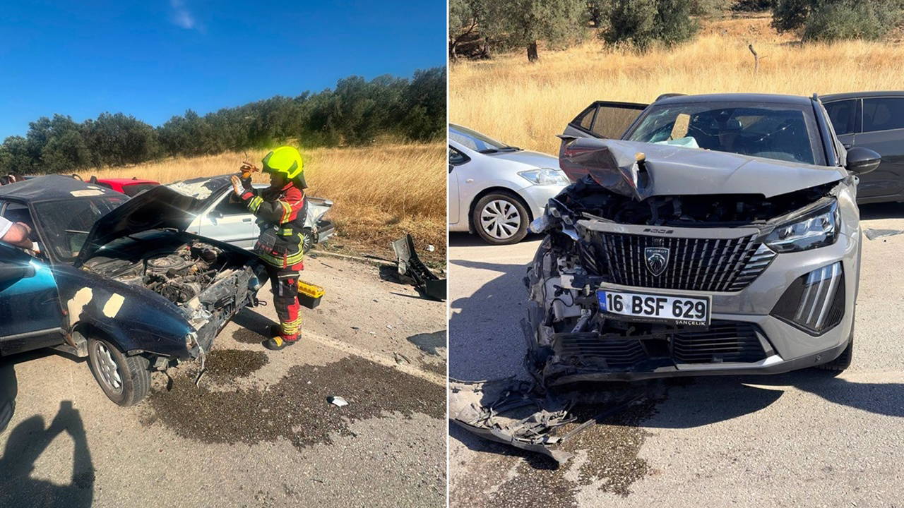 4 araç Ayvalık’ta birbirine girdi: 6 kişi yaralandı
