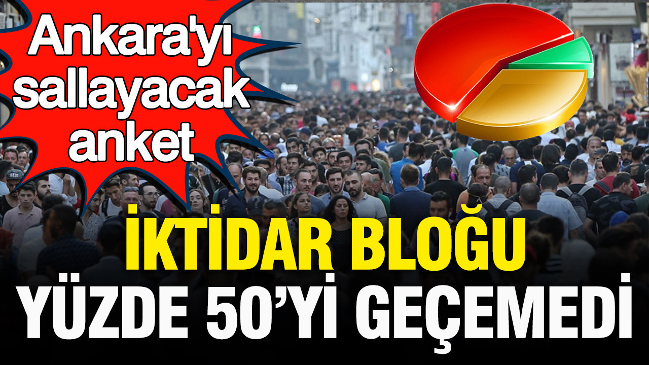 Ankara’yı sallayacak anket: İktidar bloğu yüzde 50’yi geçemedi