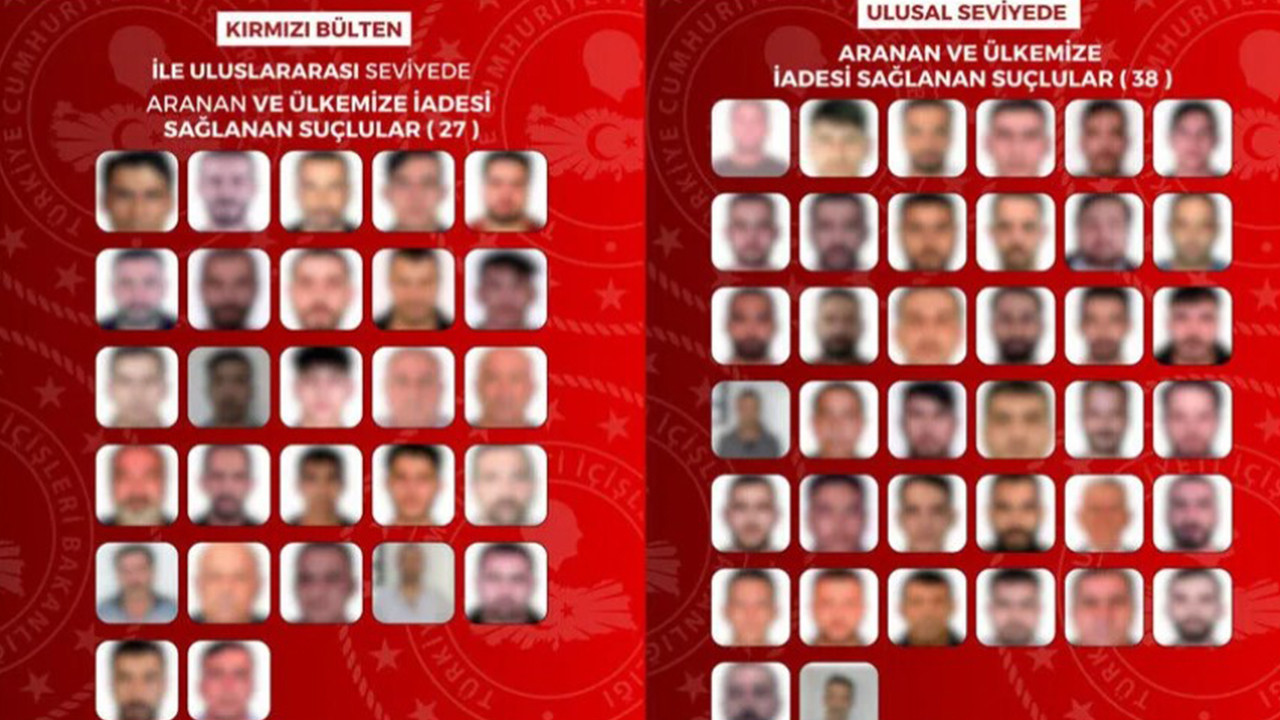Bakanlık açıkladı: Kırmızı bültenle aranan 65 suçlu Türkiye’ye getirildi