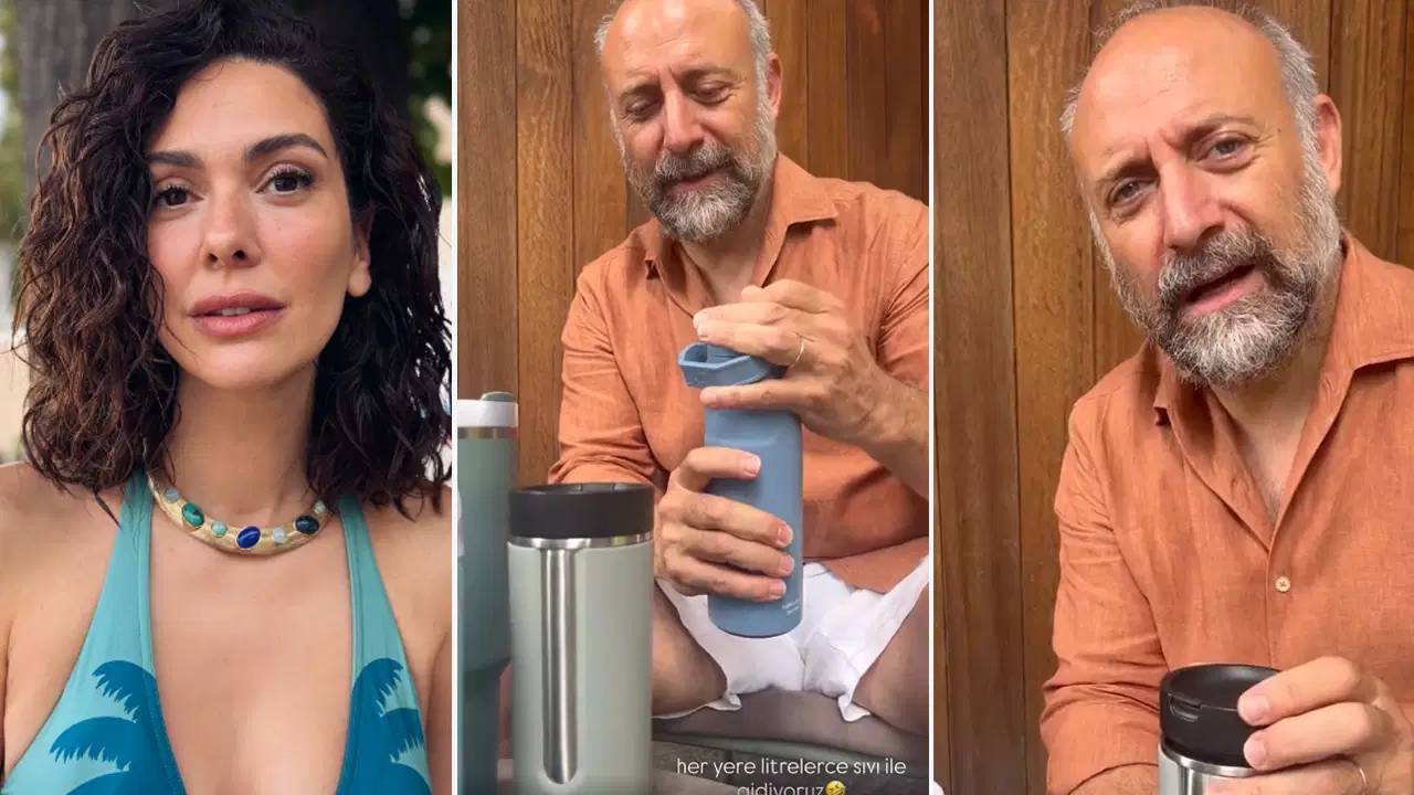 Bergüzar Korel, Halit Ergenç’in bilinmeyen alışkanlığını paylaştı: ‘Her yere litrelerce sıvı ile gidiyoruz’