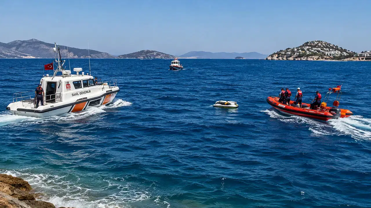 Bodrum açıklarında jet skinin alabora olması sonucu 3 kişi denizde kayboldu