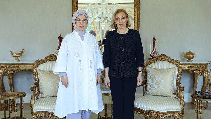Emine Erdoğan, Lübnan Başbakanı’nın eşi Sahar Selam ile görüştü
