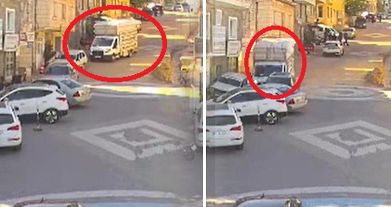 Freni boşalan kamyonet ortalığı birbirine kattı