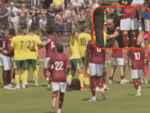 Futbolcularin arasinda kalan kadin hakem mathilde demoncay beyin sarsintisi gecirdi KZlz79ig.jpg