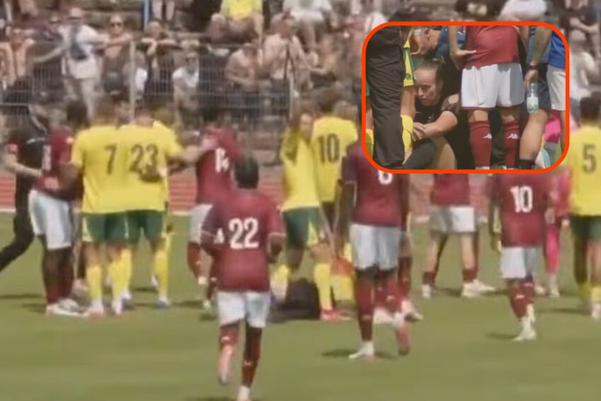 Futbolcularin arasinda kalan kadin hakem mathilde demoncay beyin sarsintisi gecirdi KZlz79ig.jpg