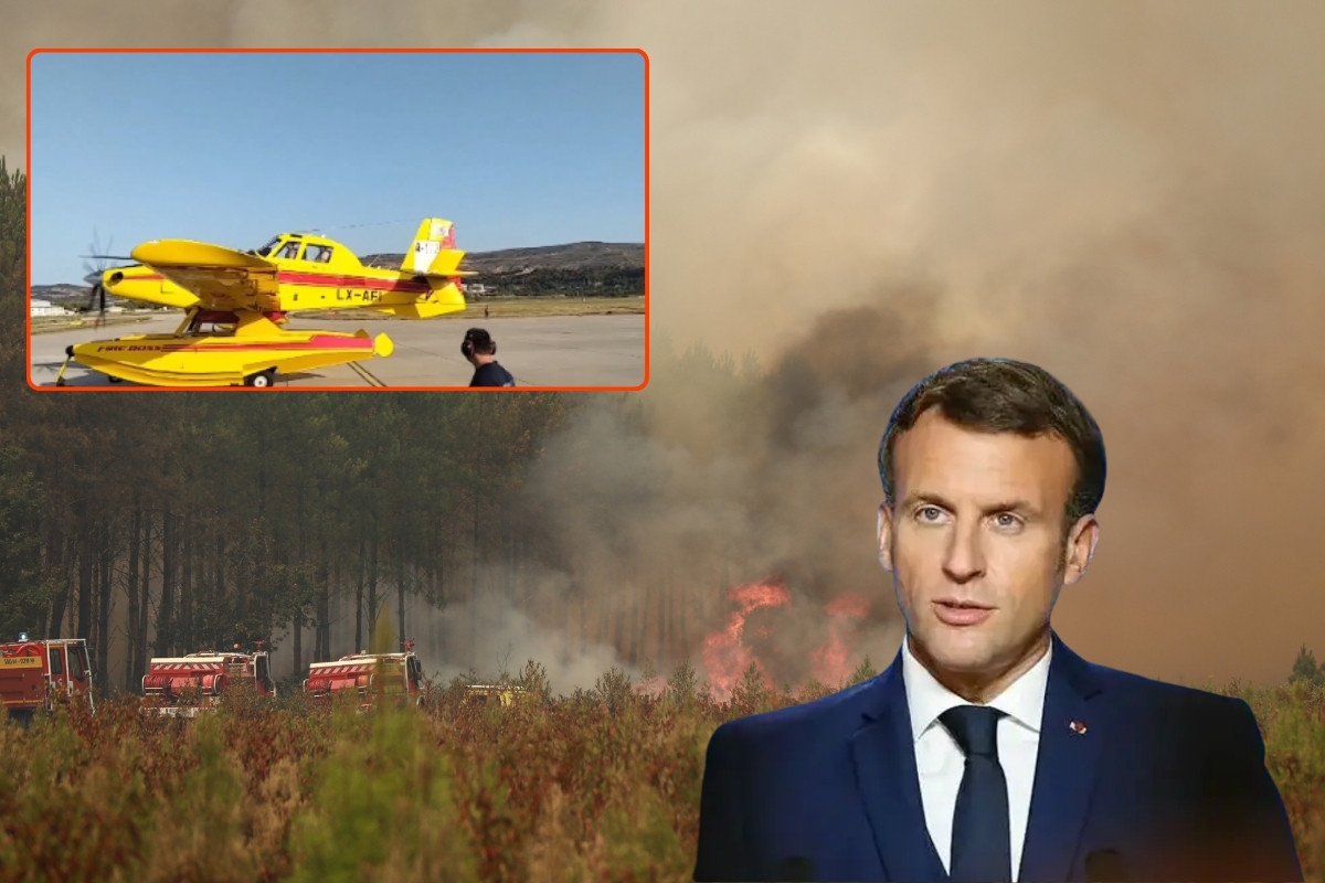Macron’dan Fransa’daki yangınlar nedeniyle iki uçak gönderen Türkiye’ye Türkçe teşekkür mesajı