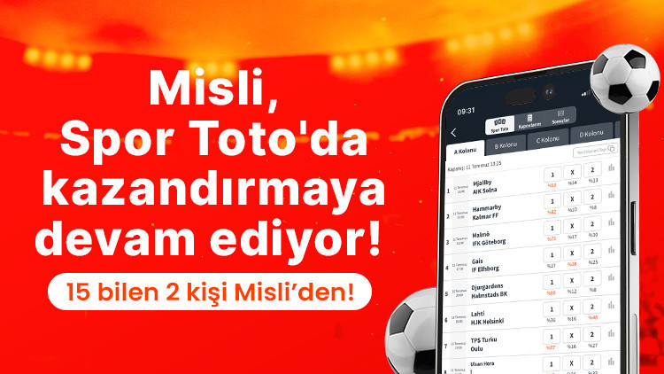 Misli, Spor Toto’da kazandırmaya devam ediyor! 15 bilen 2 kişi Misli’den!