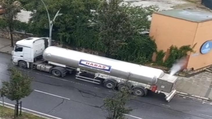 Park halindeki tanker korkuya neden oldu! Gaz sızıntısı ekipleri harekete geçirdi