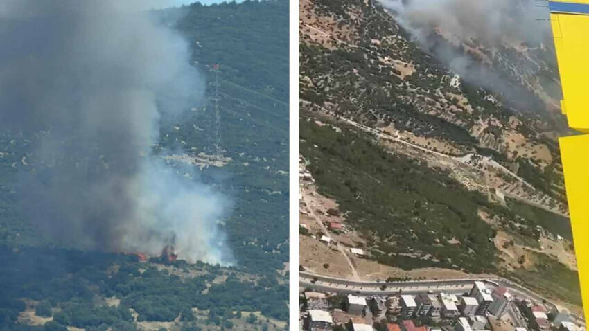 Son dakika izmirde orman yangini yerlesim yerlerine cok yakin Cykk2Yn4.jpg