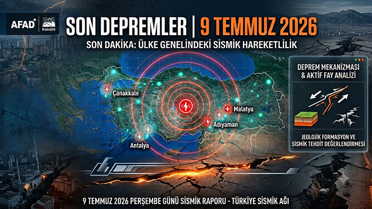 Son Depremler 9 Temmuz 2026: Az Önce Nerede Deprem Oldu? AFAD ve Kandilli İl İl Deprem Listesi