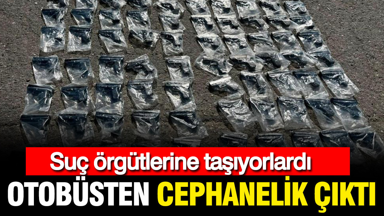 Suç örgütlerine silah taşıyan otobüsten cephanelik çıktı