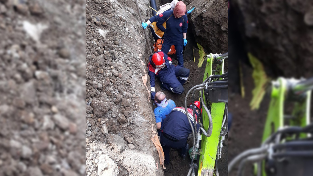 Trabzon’da göçük altında kalan işçi kurtarıldı