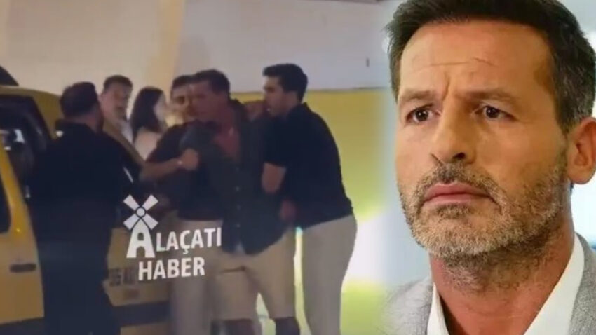 Uzak sehir oyunculari alper cankaya atakan ozkaya ve nihat altinkayanin alacatidaki taksi kavgasi kamerada HQE5qXqu.jpg