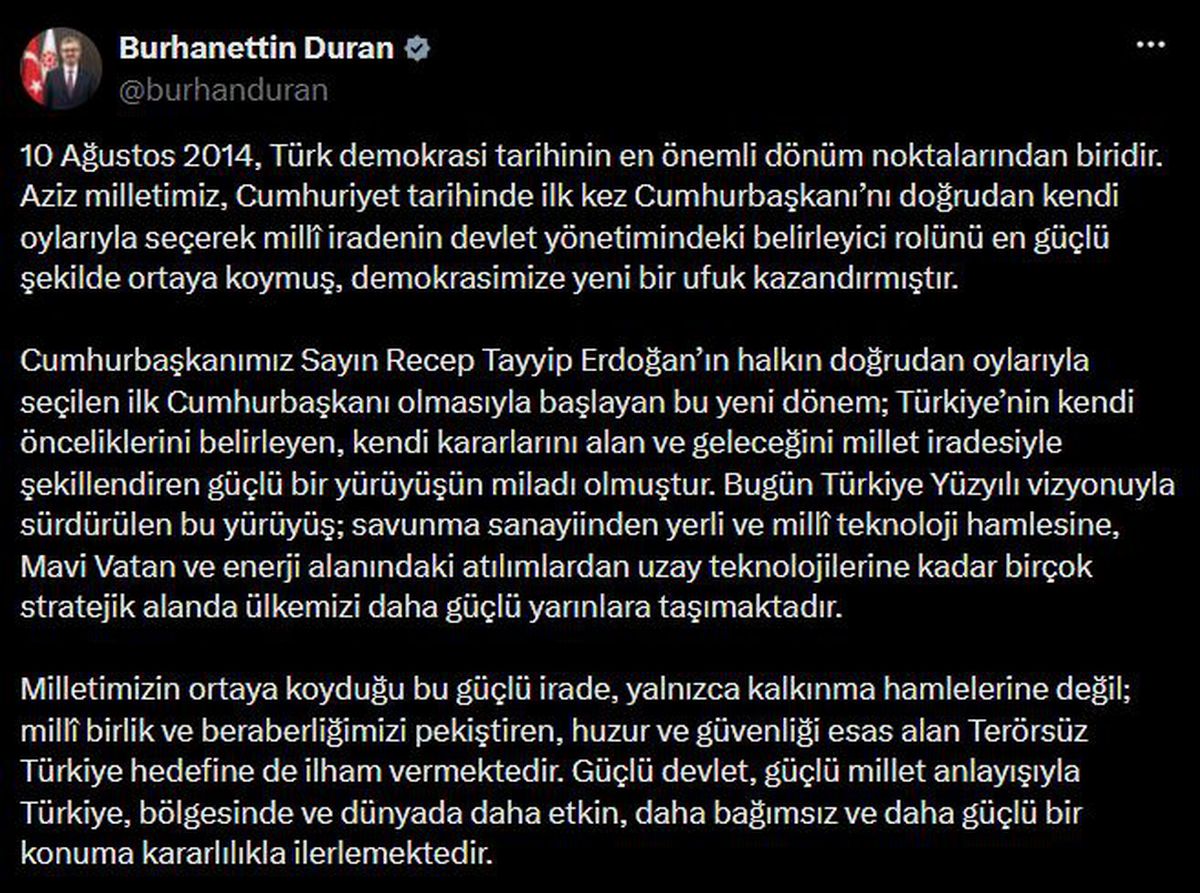 Türk Demokrasi Tarihinde Dönüm Noktası: 10 Ağustos 2014